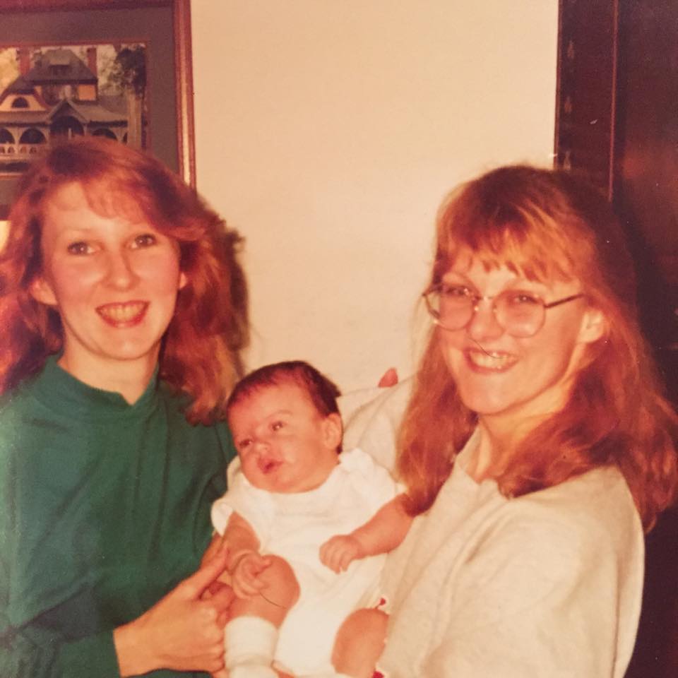 Kaylon (left) and Leana (right) shortly after Risa was born in October 1990.